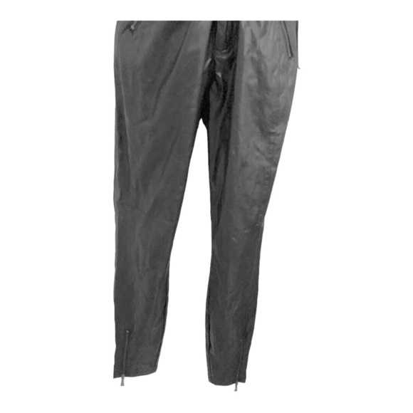 Guess‎ black leather zippered rocker crinkled rock n roll biker pants size 6 new - Picture 9 of 11